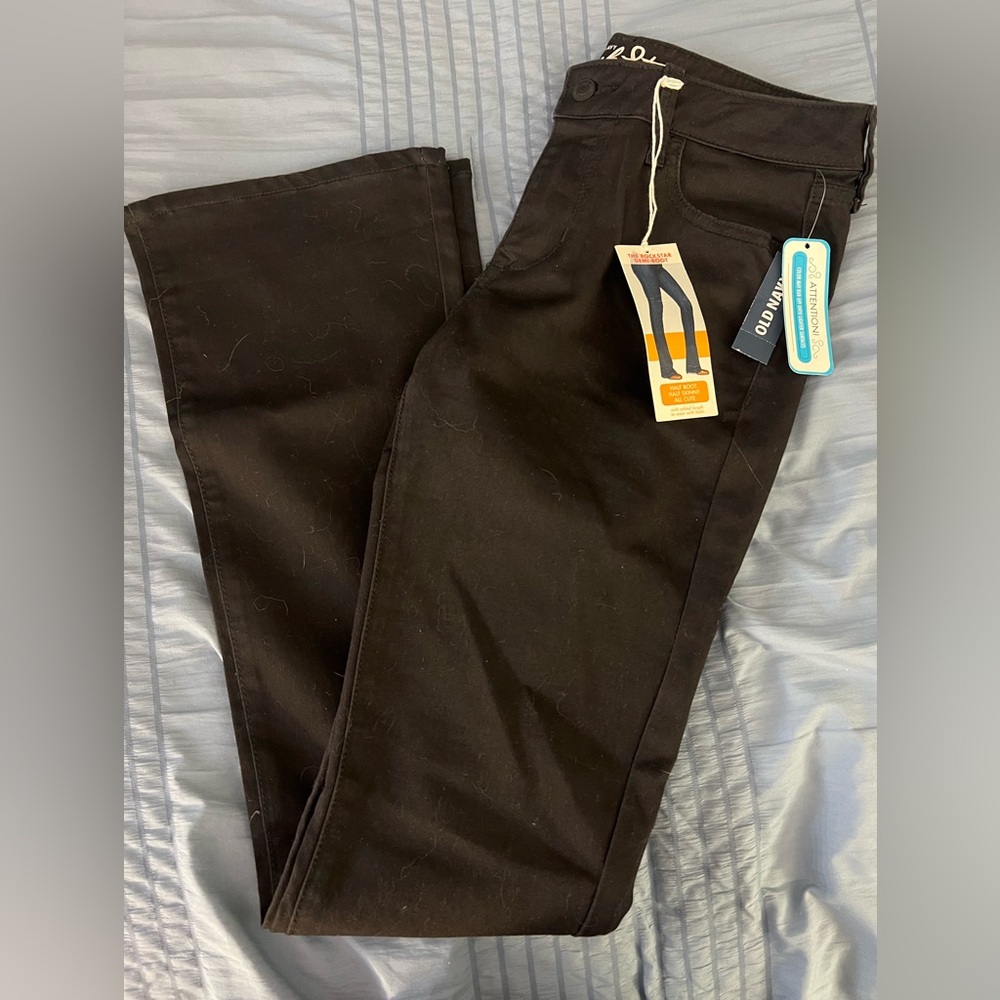 NWT: Old Navy Black Demi-Boot Rockstar Pants size 10